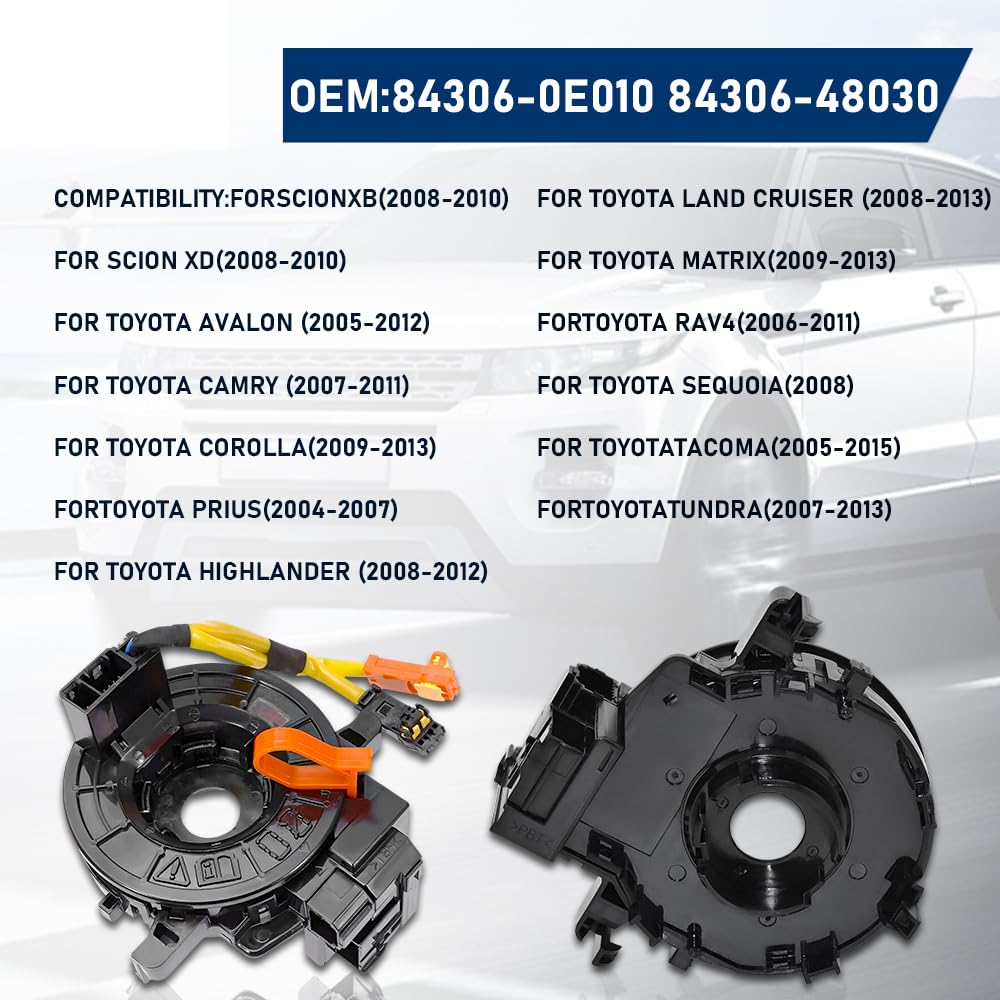 84306-0E010 Driver Plug Connector (𝐂𝐥𝐨𝐜𝐤 𝐒𝐩𝐫𝐢𝐧𝐠) for Toyota RAV4 2006 2007 2008 2009 2010 2011 2012