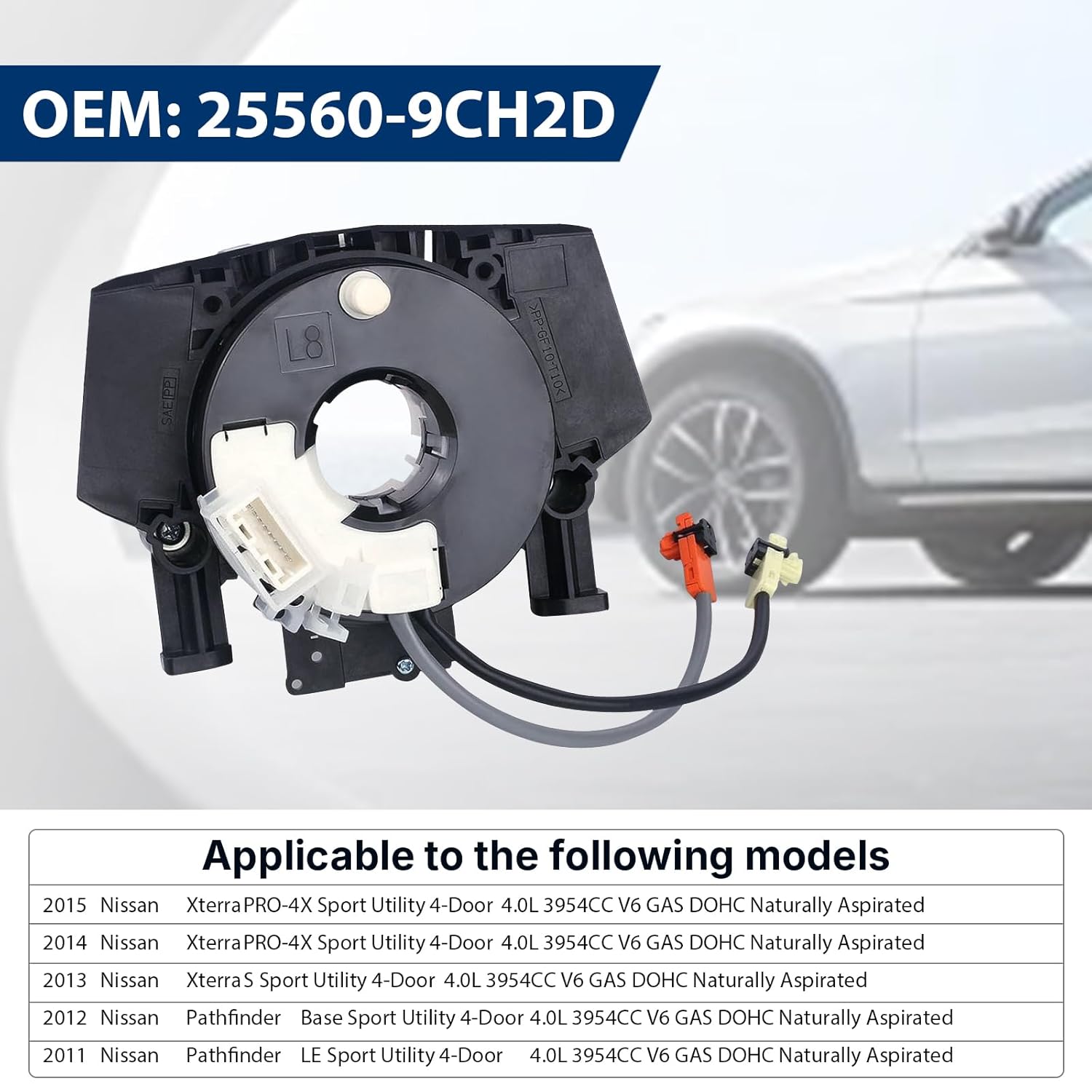 25560-9CH2D Clock Driver Plug Connector Spring for Nissan Rogue 2007-2015 Titan 2004-2015 Murano 2003-2007 Versa Sentra 2007-2012 Maxima Quest 350Z 2004-2009